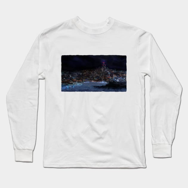 Cityscape Long Sleeve T-Shirt by asteltainn